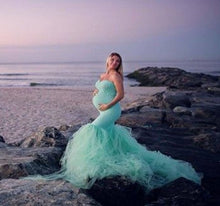 Load image into Gallery viewer, Long Sleeve Maternity Gown Lace Maxi Dress Photography Props Dresses splice Mesh Maternity Dresses For Photo Shoot Clothes
