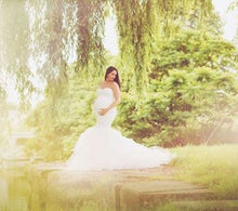 Load image into Gallery viewer, Long Sleeve Maternity Gown Lace Maxi Dress Photography Props Dresses splice Mesh Maternity Dresses For Photo Shoot Clothes