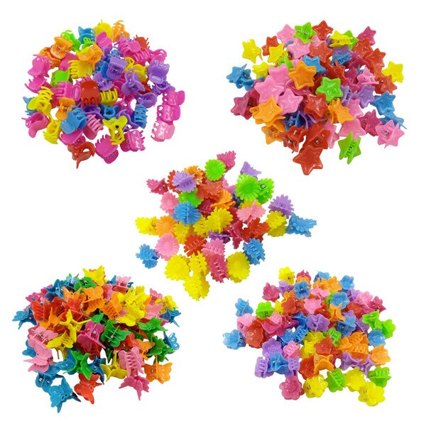 20 pcs Fashion Baby Girls Small Hair Claw Cute Candy Color flower Butterfly Hair Jaw Clip Children Hairpin Hair Accessories