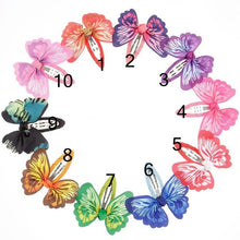 Load image into Gallery viewer, 2pcs/lot Butterfly Hair Ribbon Bows Hair Clip Bows Baby Girls Hairpins Children Toddler Newborn Birthday Gifts Photography Props
