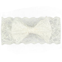 Load image into Gallery viewer, Withe Lace Crystal Bow Flower Baby Headbands for girl Elastic Baby Accessories Kids headwear Newborn hairbands photography prop
