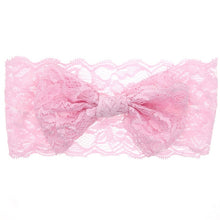 Load image into Gallery viewer, Withe Lace Crystal Bow Flower Baby Headbands for girl Elastic Baby Accessories Kids headwear Newborn hairbands photography prop
