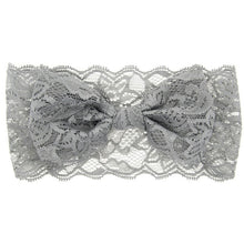 Load image into Gallery viewer, Withe Lace Crystal Bow Flower Baby Headbands for girl Elastic Baby Accessories Kids headwear Newborn hairbands photography prop
