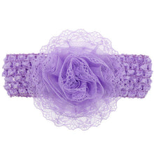 Load image into Gallery viewer, Withe Lace Crystal Bow Flower Baby Headbands for girl Elastic Baby Accessories Kids headwear Newborn hairbands photography prop
