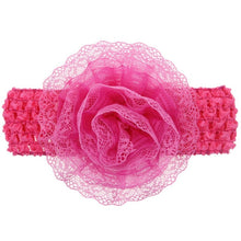 Load image into Gallery viewer, Withe Lace Crystal Bow Flower Baby Headbands for girl Elastic Baby Accessories Kids headwear Newborn hairbands photography prop
