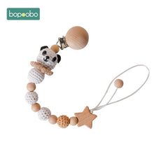 Load image into Gallery viewer, Bopoobo 1pc Baby Dummy Pacifier Chain Clip Cotton Cloth Plush Animal Toys Soother Nipples Holder Newborn Toy Feeding Accessories
