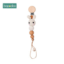 Load image into Gallery viewer, Bopoobo 1pc Baby Dummy Pacifier Chain Clip Cotton Cloth Plush Animal Toys Soother Nipples Holder Newborn Toy Feeding Accessories
