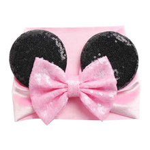 Load image into Gallery viewer, Fashion Baby Headbands Soft Velvet Newborn Glitter Bowknot Red Pink Color Turban Caps Christmas Bow Baby Hats
