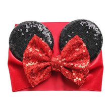 Load image into Gallery viewer, Fashion Baby Headbands Soft Velvet Newborn Glitter Bowknot Red Pink Color Turban Caps Christmas Bow Baby Hats
